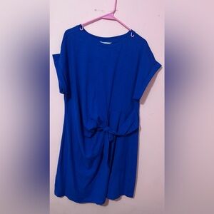 ⭐️ Tommy Bahama Knot-Front Royal Blue T-Shirt Dress